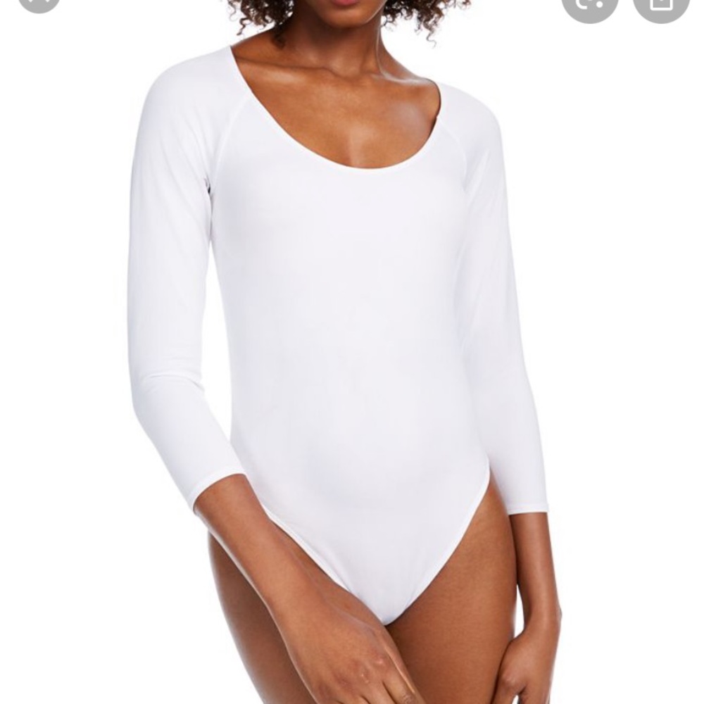 Bar III medium white body suit long sleeve